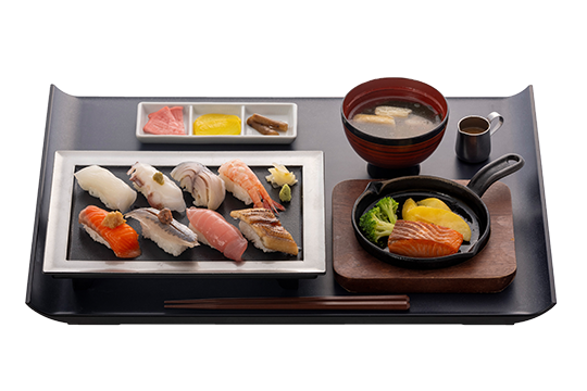 新感覚にぎり寿司＆青森サーモン鉄板ステーキ