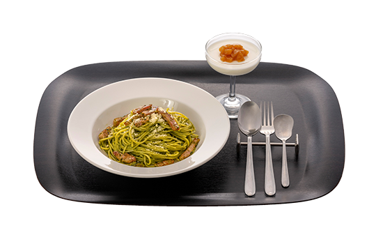 青森ほうれんそうでつくったジェノヴァ風「緑のパスタ」
